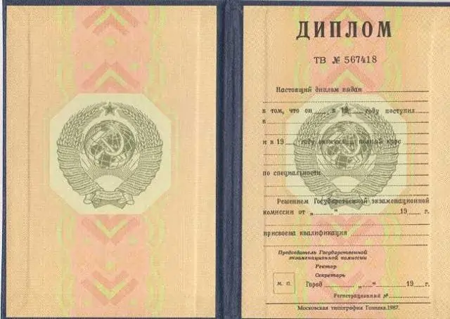 Диплом ВУЗа 2004–2013 гг.